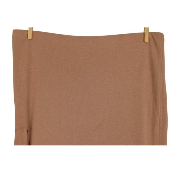 HELMUT LANG JERSEY LAYERED TAN MIDI SKIRT - Picture 5 of 8